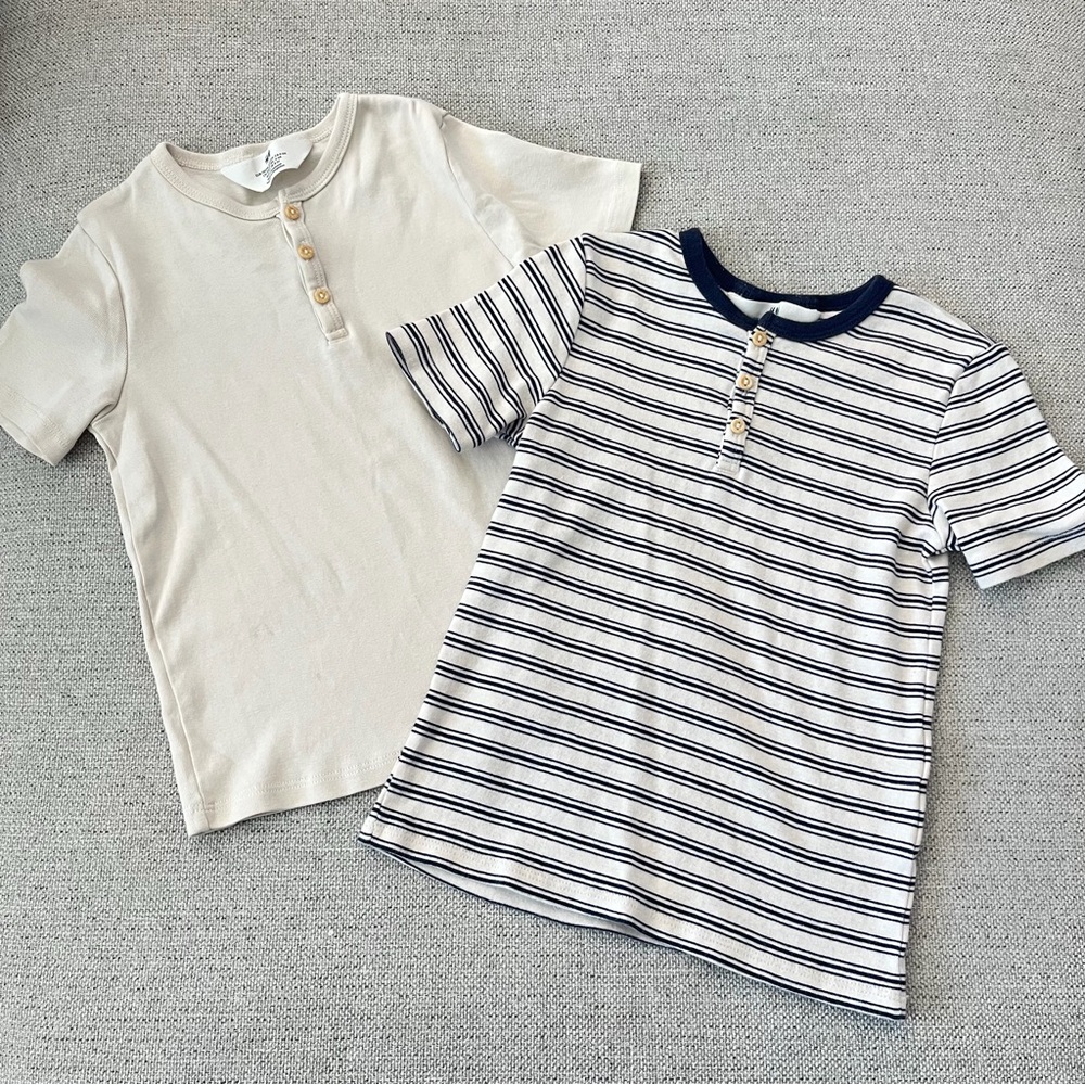 H&M Cream and Striped Kids Tees